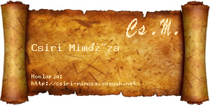 Csiri Mimóza névjegykártya